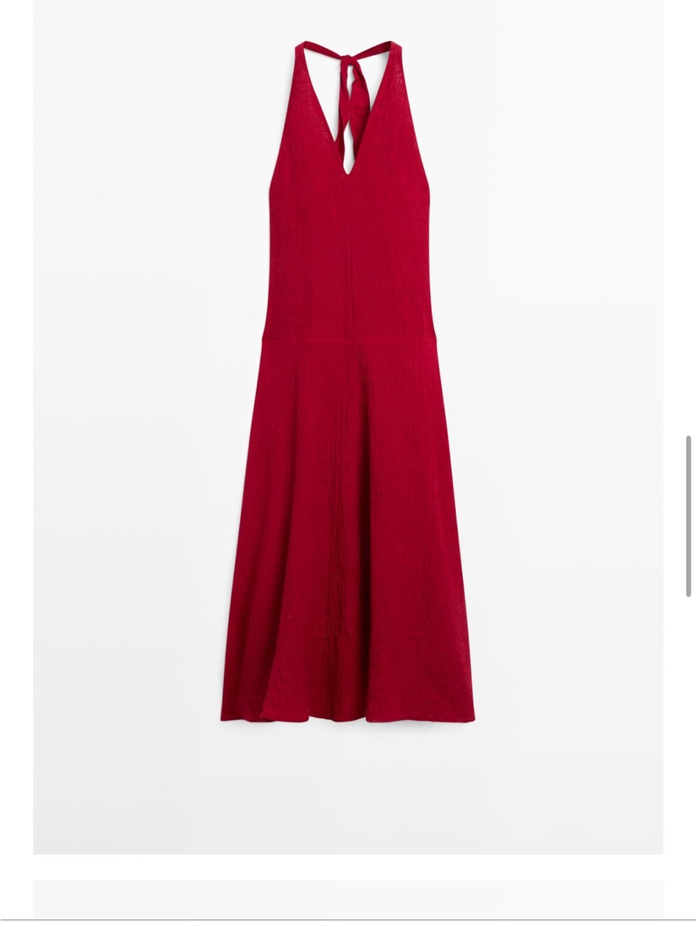 Massimo Dutti Red Halter Maxi Dress - Picture 5 of 8